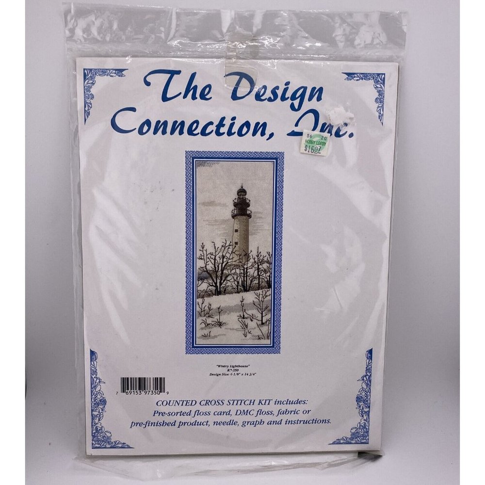 The Design Connection Counted Cross Stitch Kit Wintry Lighthouse K7-350 NEW!